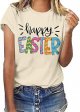 Ladies Printed Letter Round Neck Short Sleeve T Shirt Casual Top for Women Womens Sweaters Work